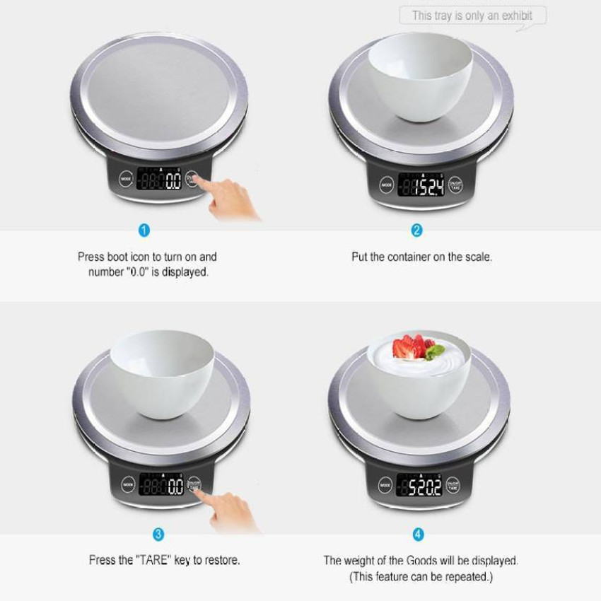 Yozika Digital Kitchen Weight Machine Capacity Upto 3 Kgs Round