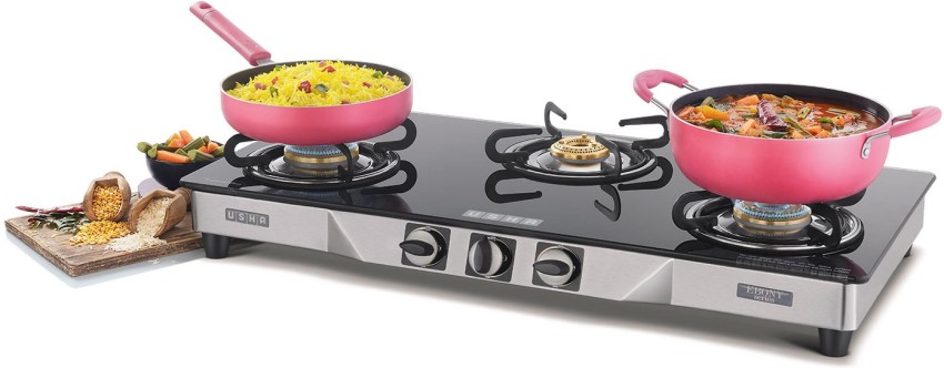 Usha gas stove on sale 3 burner automatic