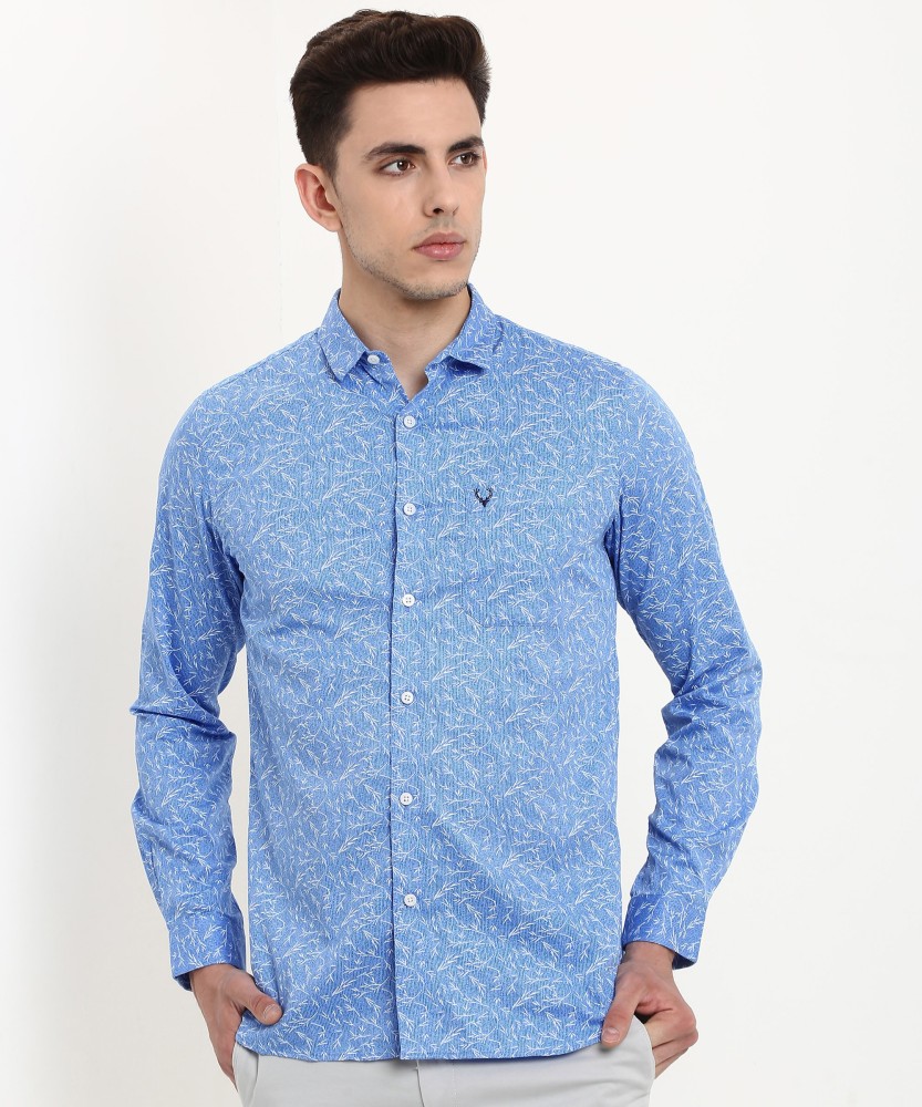 Allen Solly Men Printed Casual Blue Shirt - Buy Allen Solly Men