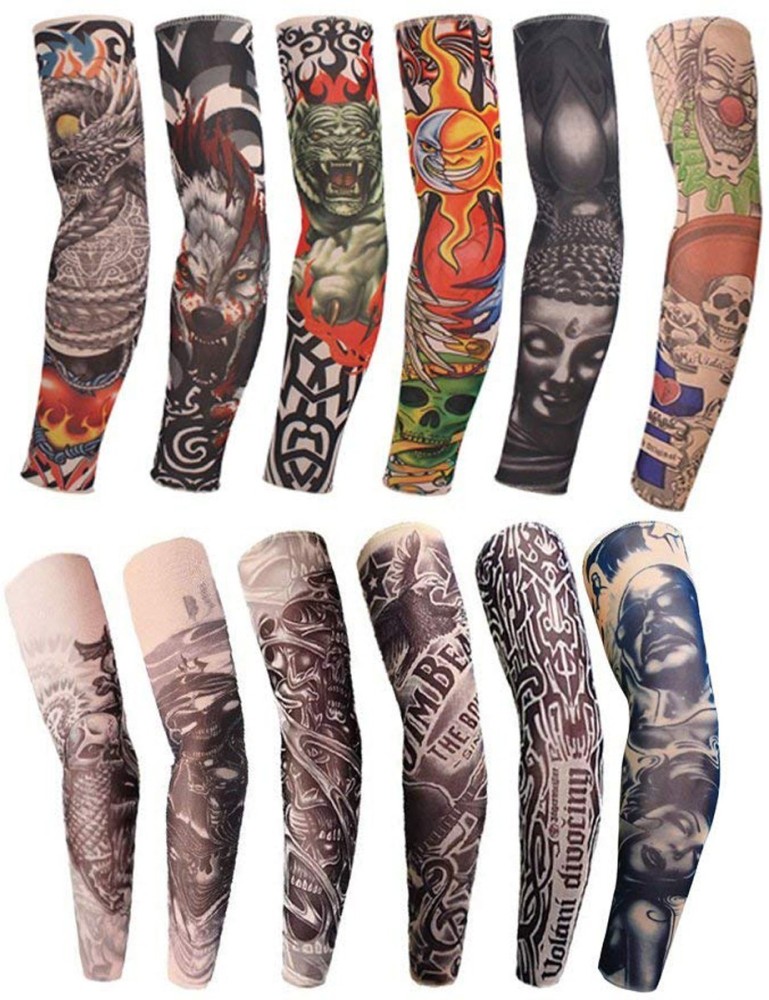 Dressify 3 PCS Stretchy Fake Temporary Tattoo Sleeves Body Art Arm  Stockings Slip Accessories Halloween Tattoo Soft for Men Women  Amazonin  Beauty