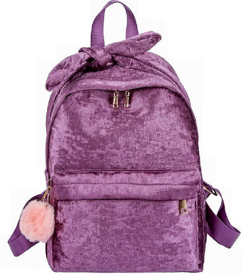 Purple velvet backpack shop
