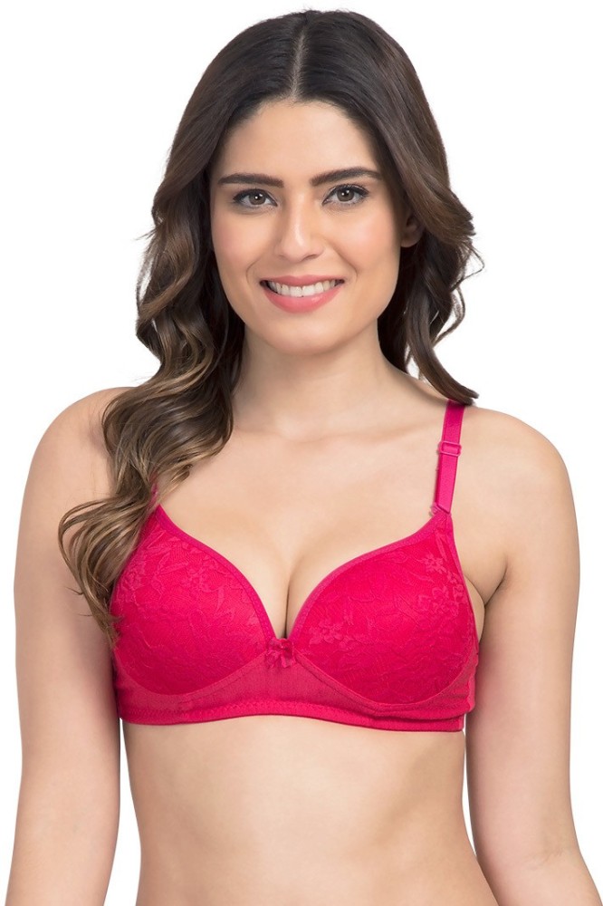 KOMLI by Belle Lingeries Pvt.Ltd Komli Thick Padded Fancy Bridal Net Dark  Pink T-Shirt Bra Women T-Shirt Lightly Padded Bra - Buy KOMLI by Belle  Lingeries Pvt.Ltd Komli Thick Padded Fancy Bridal