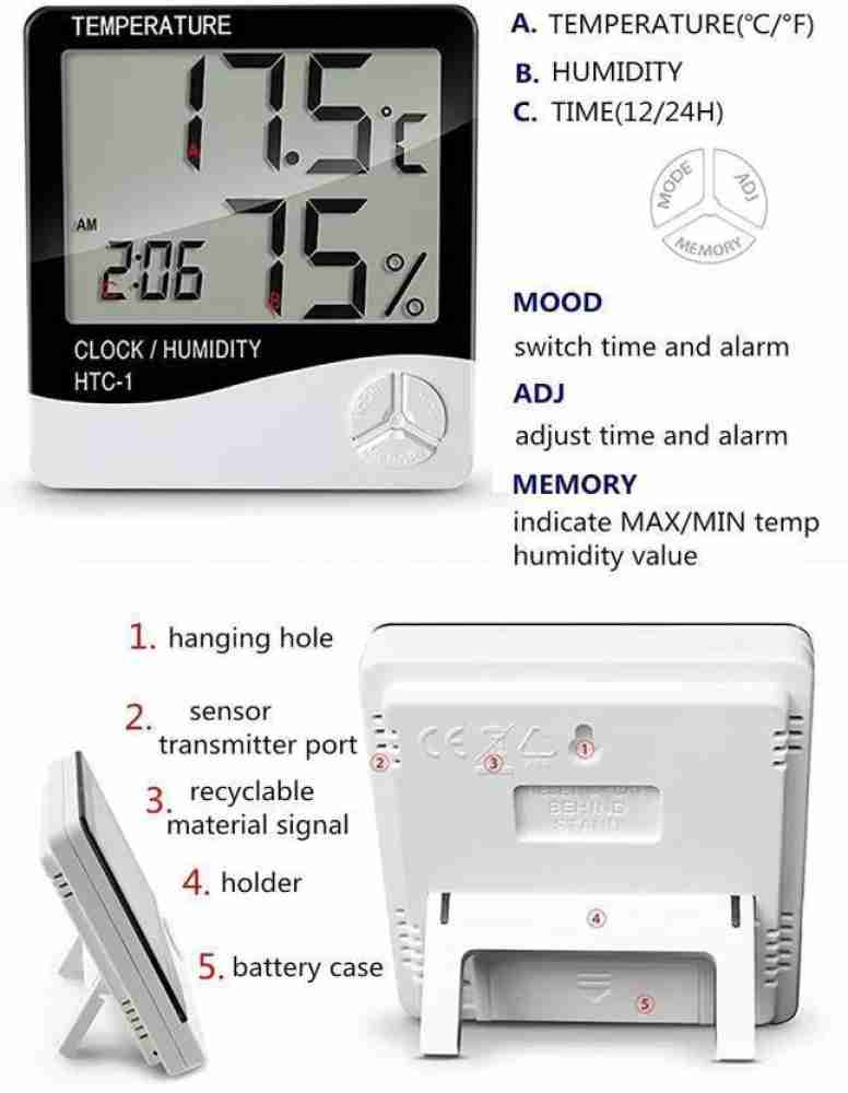 1 Pcs Indoor Outdoor LCD Electronic Digital Thermometer Hygrometer  Temperature Humidity Meter( Not Include Battery)