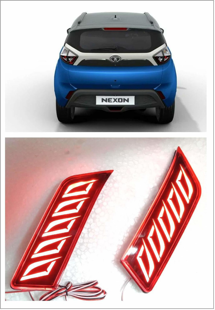 IMMUTABLE Car Reflector Led Brake Light Bumper Rear Back Drl