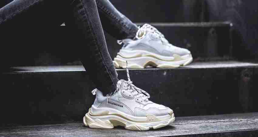 BALENCIAGA Triple S White 2019 For Men Buy BALENCIAGA Triple S White 2019 For Men Online at Best Price Shop Online for Footwears in India Flipkart