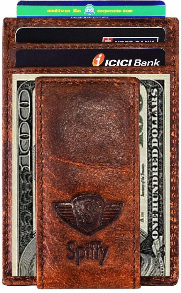 SPIFFY Men Genuine Leather Bi-Fold Wallet For Men (Brown, FS)