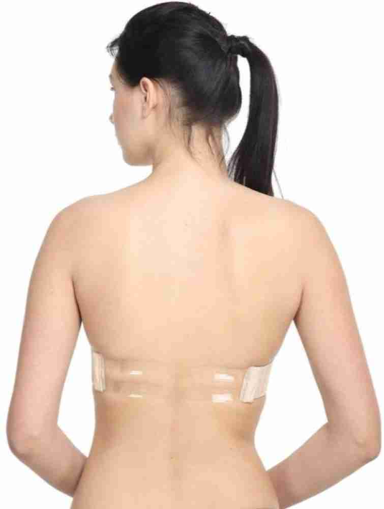 Flicarts Women's Transparent Backless Strapless Invisible Clear