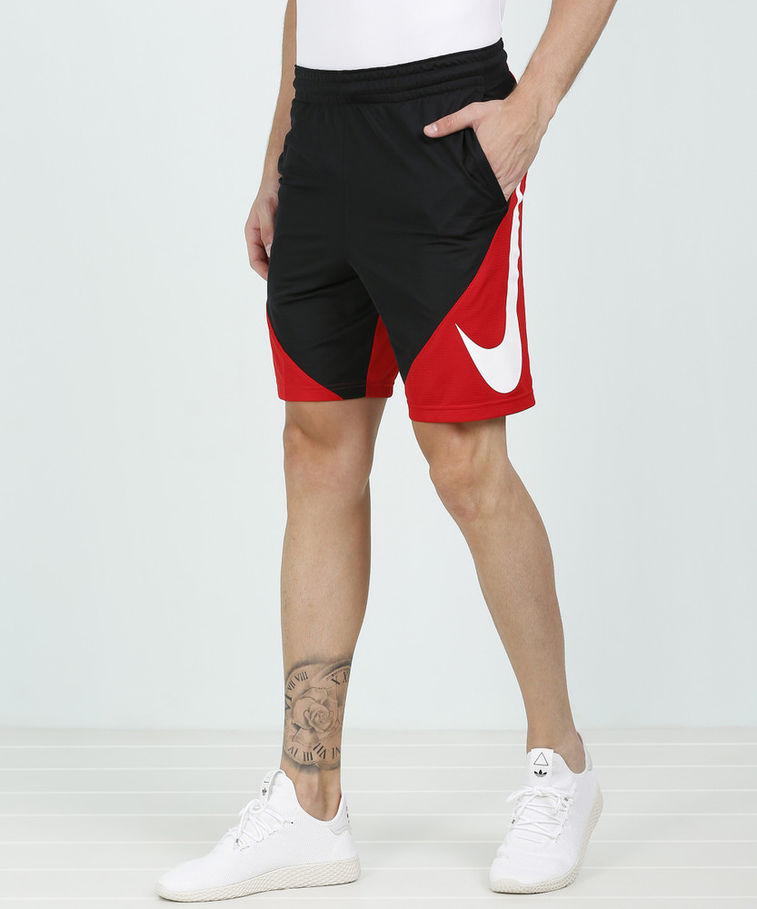 NIKE Color Block Men Red Black Sports Shorts