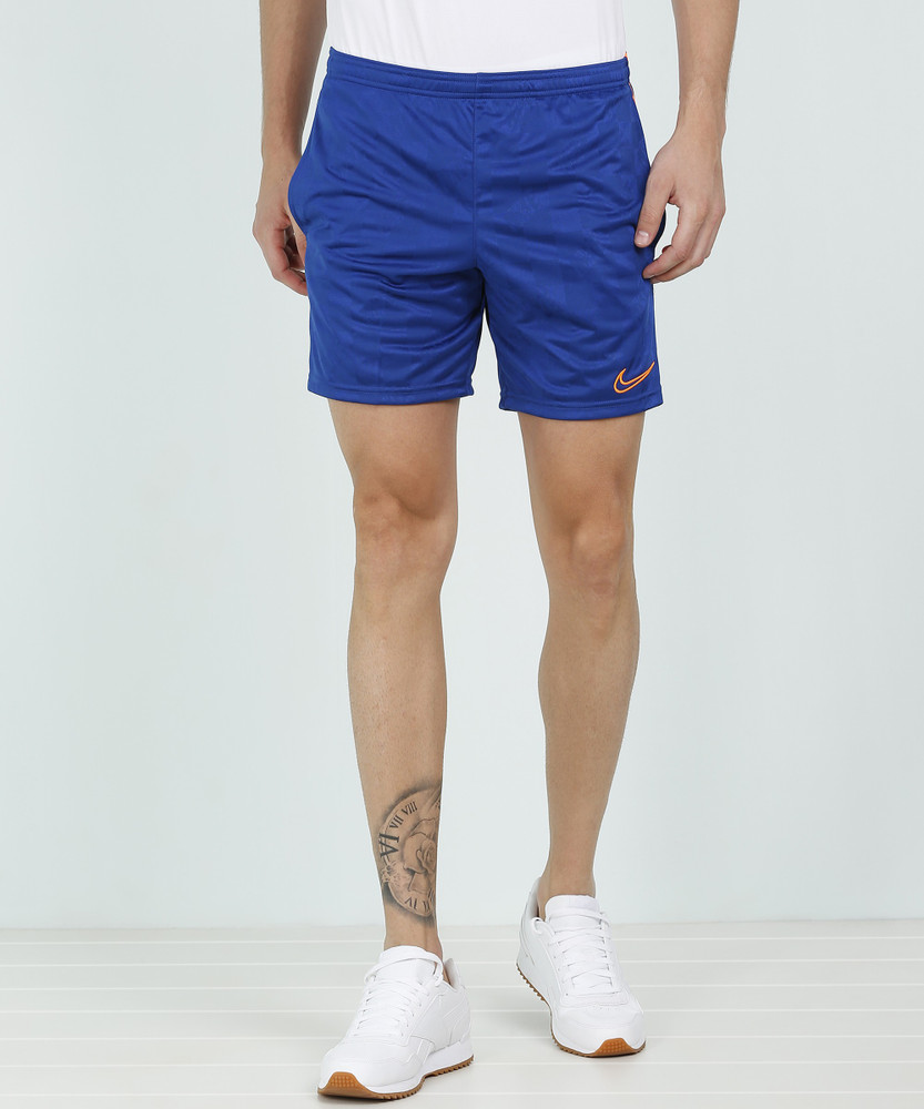 NIKE Self Design Color Block Men Blue Orange Sports Shorts