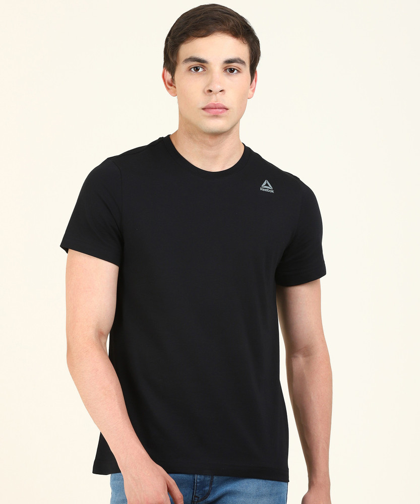 REEBOK Solid Men Round Neck Black T Shirt Buy REEBOK Solid Men Round Neck Black T Shirt Online at Best Prices in India Flipkart