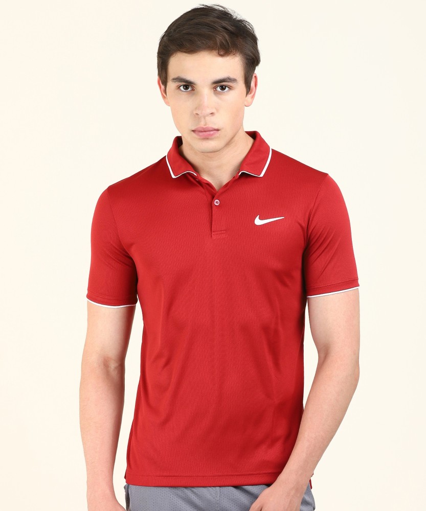 NIKE Solid Men Polo Neck Red T-Shirt - Buy Solid Men Polo Neck Red T- Shirt Online at Best Prices in India | Flipkart.com