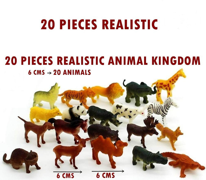 SAM Latest Wild Animals Jungle animals Zoo animals toys Small Size pack of 20 Pcs set for Kids Multicolored