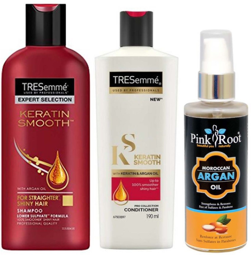 PINKROOT ARGAN OIL 100ML WITH TRESEMME KERATIN SHAMPOO 190ML Price