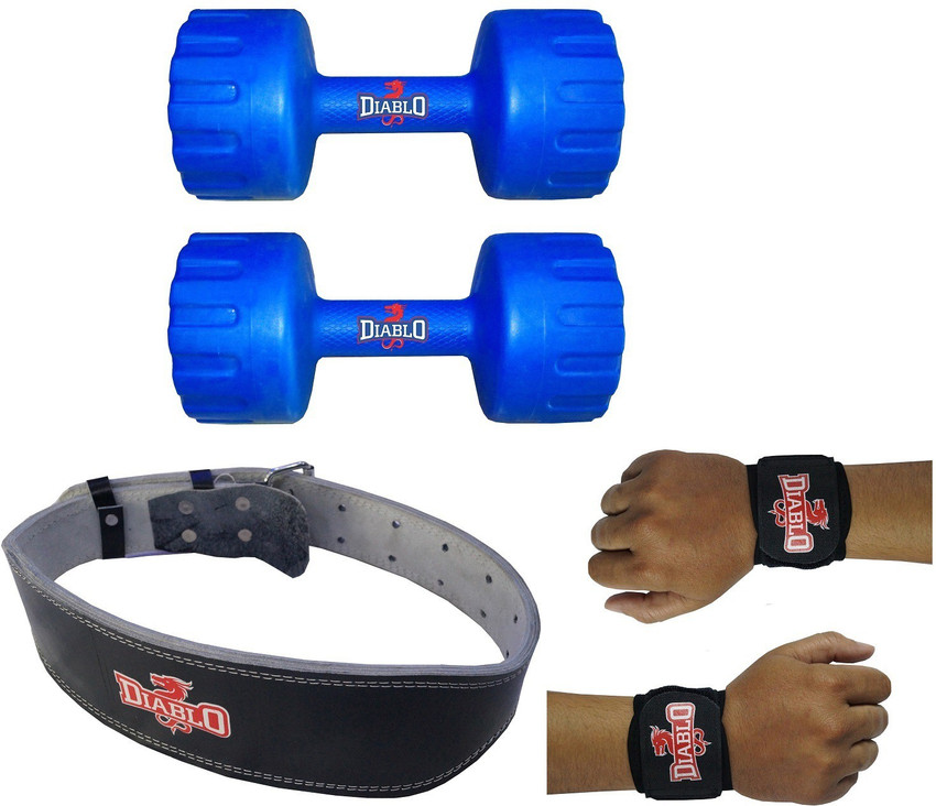 DIABLO Gym Combo Of 5 KG Pair Of Dumbbells With Leather Belt