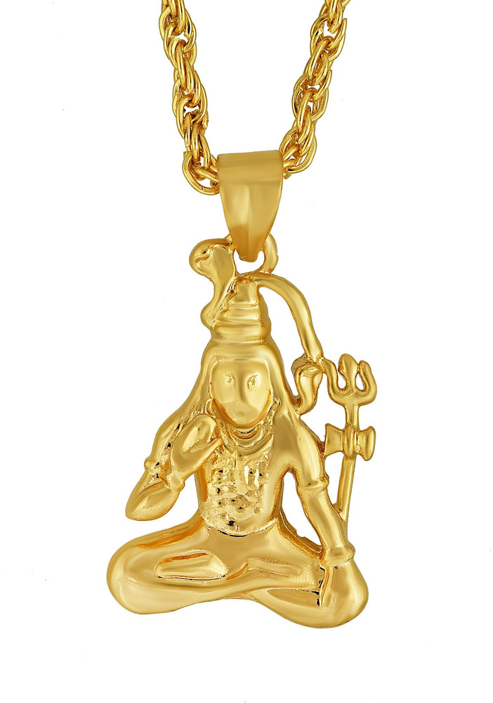RN Gold plated Alloy Shiva Mahadev Bholenath God chain pendant