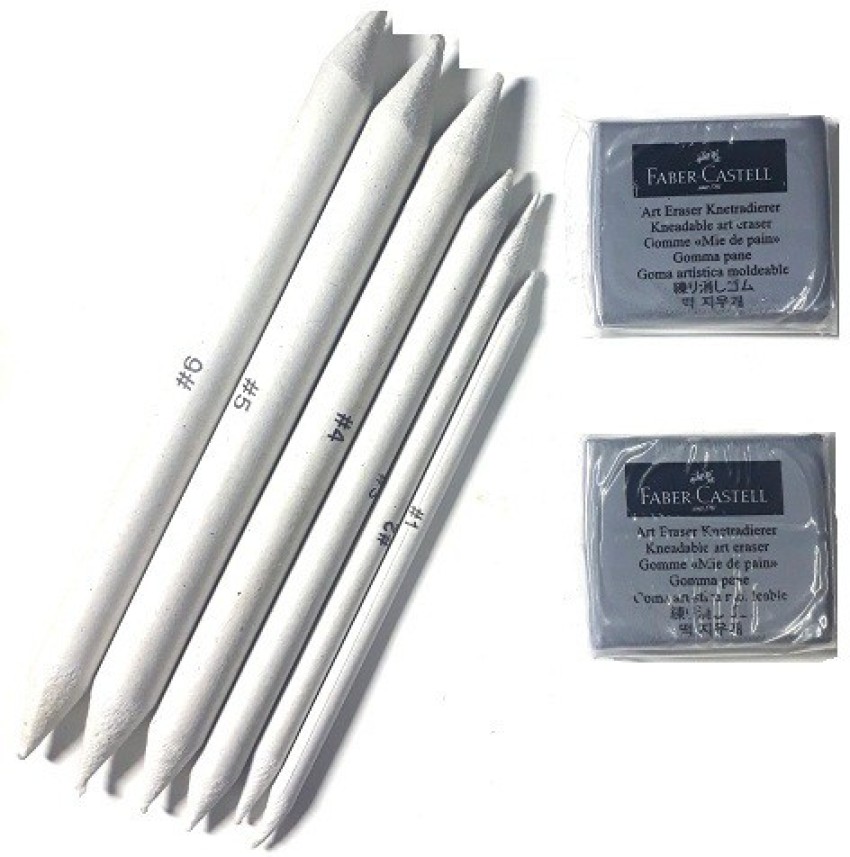 Faber-Castell Erasers - Drawing Art Kneaded Erasers, Large Size Grey - 4 Pack