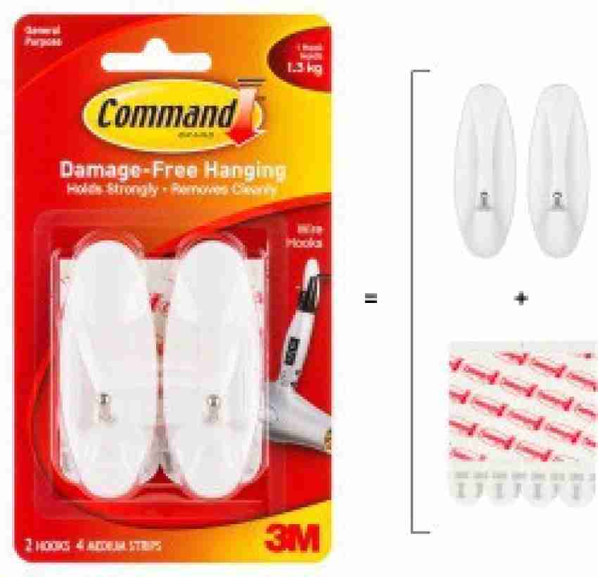 Command 17068 2 Pack Wire Hooks Medium (up to 1.3kg) White