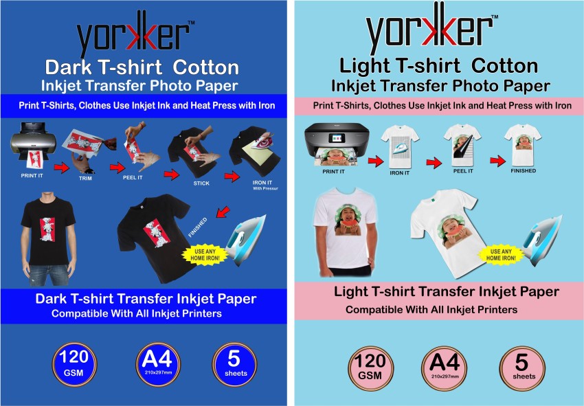 10 Sheets 8.5x11 Inch T-Shirt Transfer Paper For White And Light Colored  Fabrics, No Iron Transfer Paper For Any Inkjet Printer And Heat Transfer  Labels