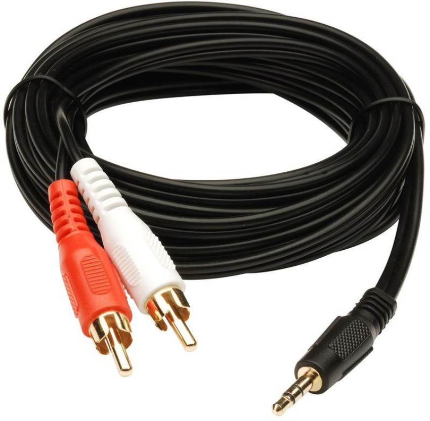 Fedus RCA Audio Video Cable 10 m 3.5 mm Jack Stereo Audio Male to 2 RCA  Male Cable 10m - Fedus 