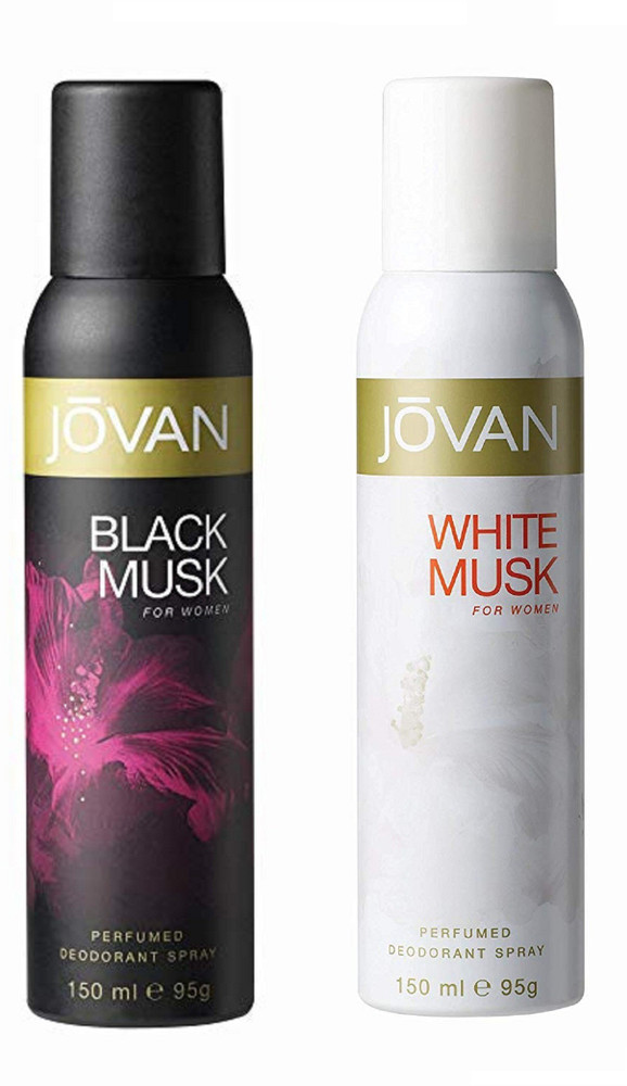 Jovan Black Musk and White Musk Deodorant Body Spray For Women