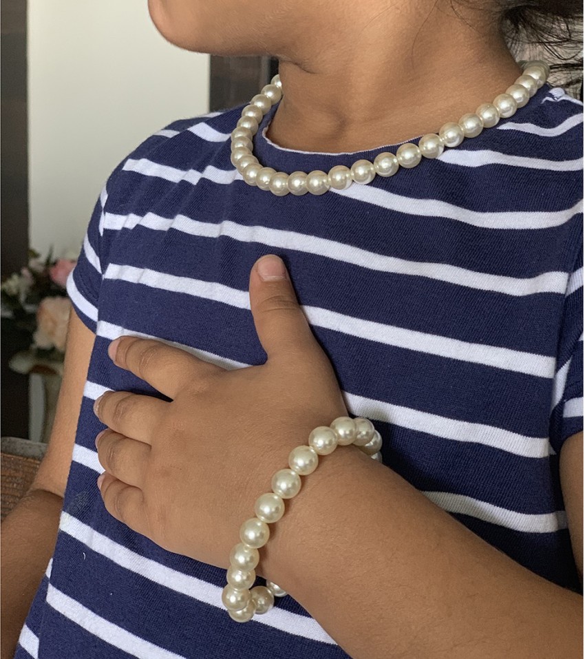 Child pearl sale necklace set