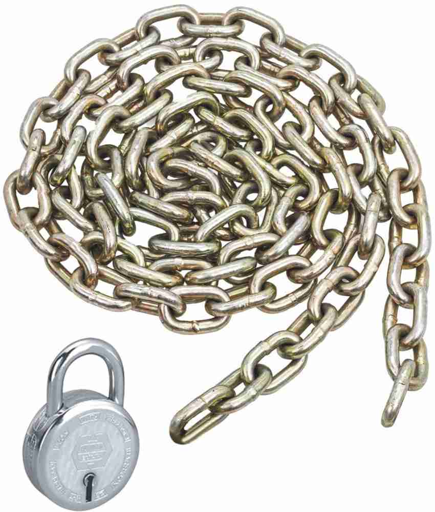 Pretail Strong Metal Chain with Padlock for Locking Car Vehicle Luggage Bike Goods Cable Lock Silver Price in India Flipkart