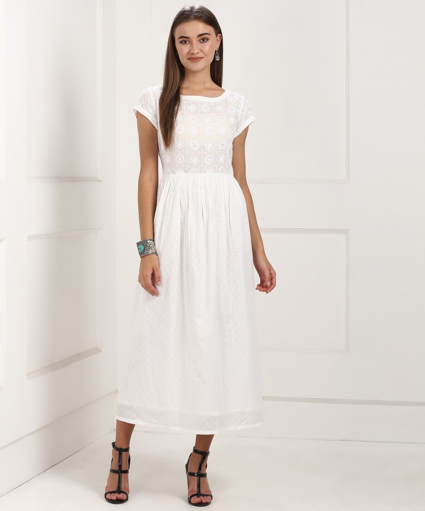 Fabindia Women Maxi White Dress Buy Fabindia Women Maxi White Dress Online at Best Prices in India Flipkart