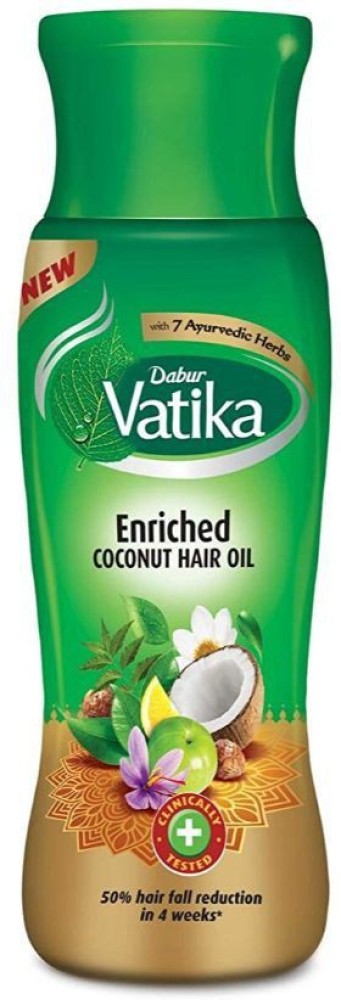 Buy Dabur Vatika Enriched Coconut Hair Oil  600 ml 300mlx2  For Strong  Thick  Shiny Hair  Clinically Tested to Reduce 50 Hairfall in 4 Weeks   Controls Dandruff 