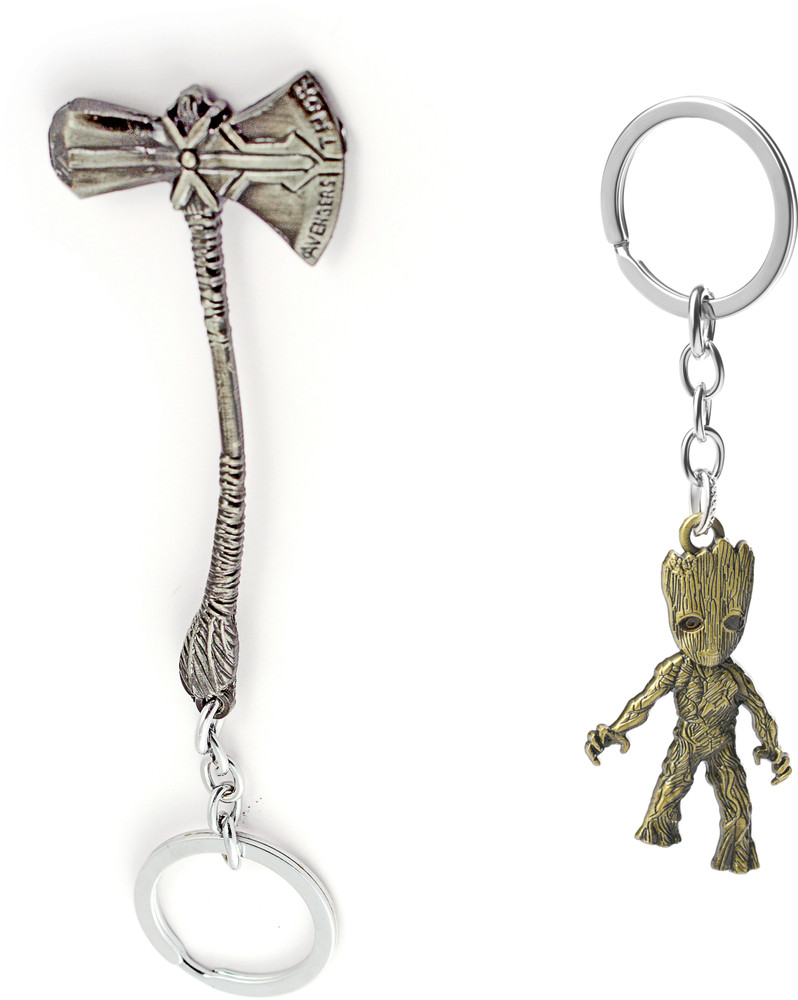 Gold Era Thor Axe New Hammer Keychain Groot Keychain Key Chain