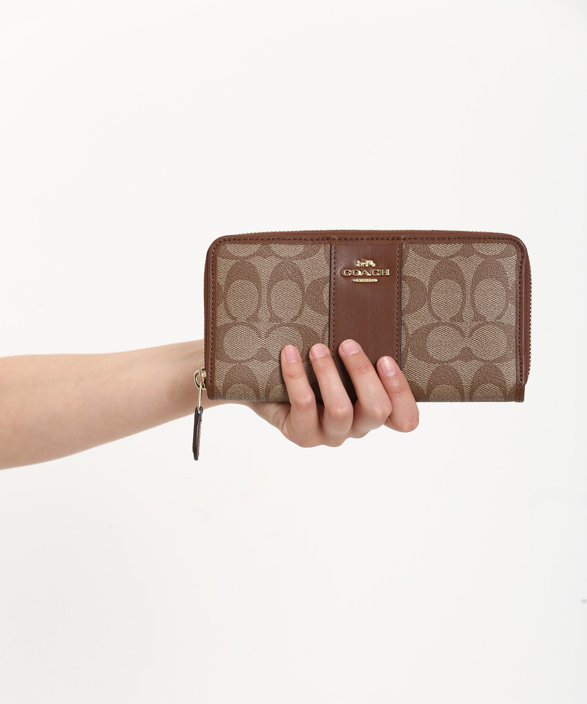 COACH Women Casual Brown Beige Fabric Wallet Khaki Price in India Flipkart