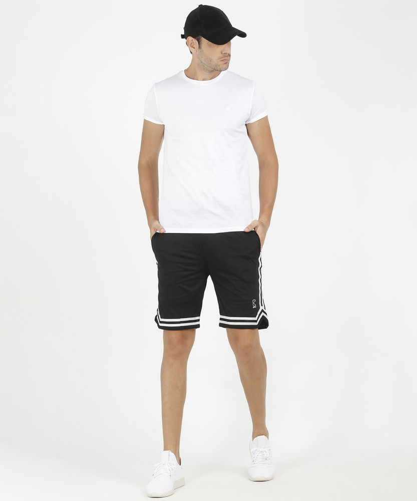 SKULT by Shahid Kapoor Self Design Men Black Basic Shorts