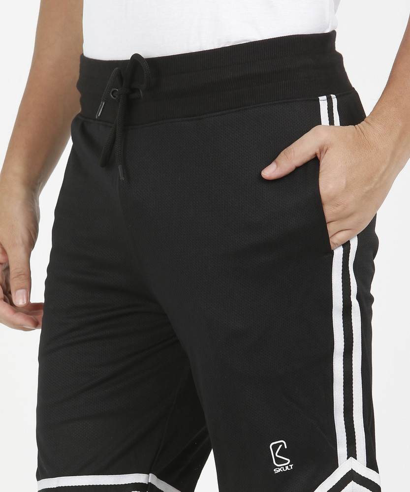 SKULT by Shahid Kapoor Self Design Men Black Basic Shorts