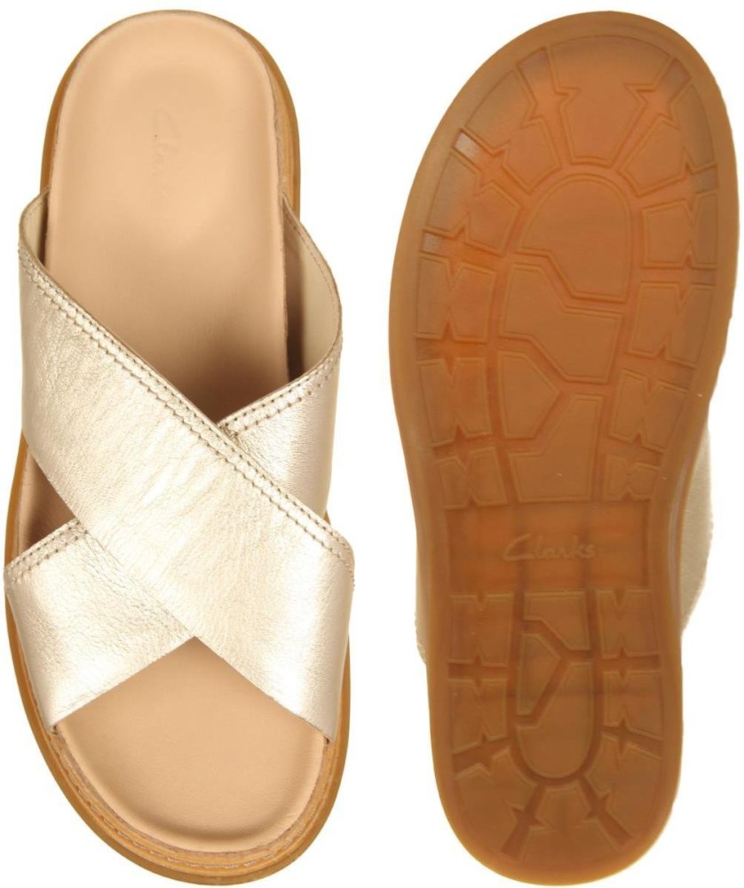 Clarks gold flip flops new arrivals