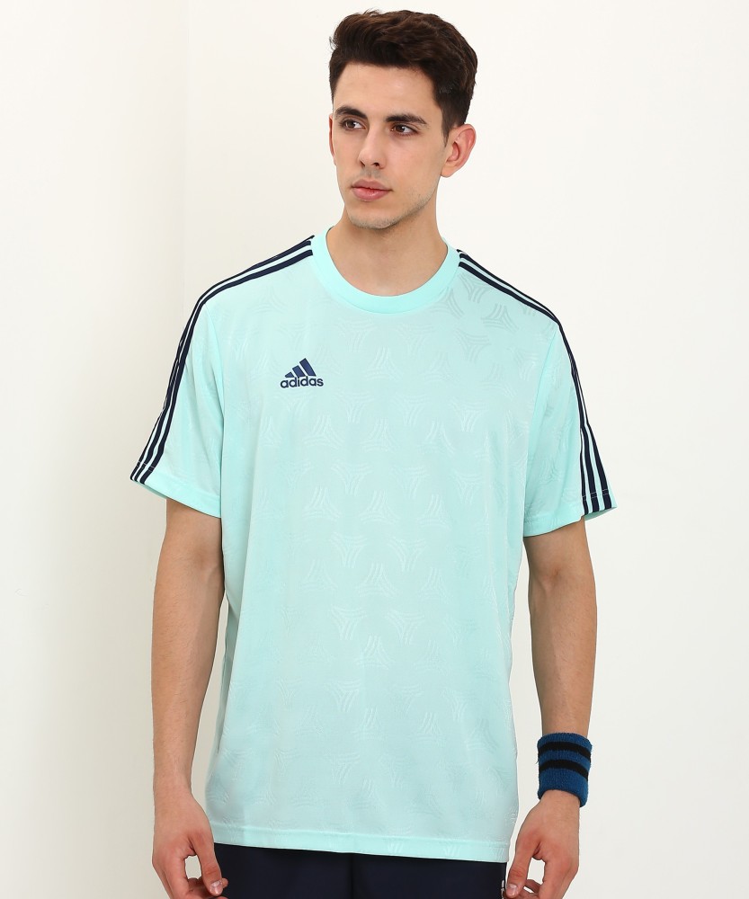 Adidas striped sales crew neck