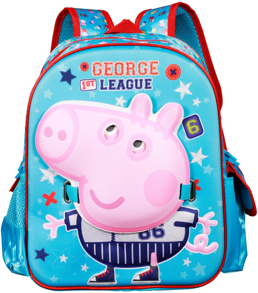 Peppa Pig Pre School George Pig 1st League EVA 3D Mask 36cm Nursery LKG UKG 1st std School Bag