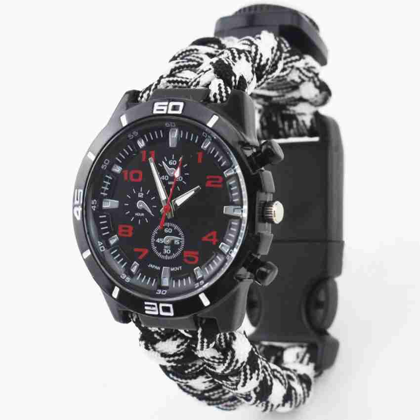 Techlife Solutions Paracord watch Analog Watch For Men Buy Techlife Solutions Paracord watch Analog Watch For Men Paracord Watch with Compass Paracord Thermometer Whistle Camping Band Survival Bracele...