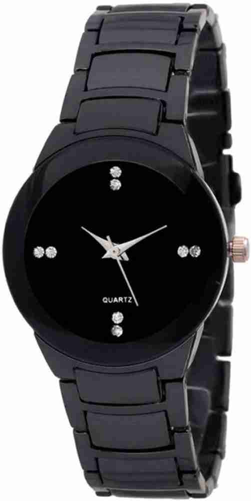 NESROR IIK SMALL BLACK Full Black Chain Metal Belt Analog Watch