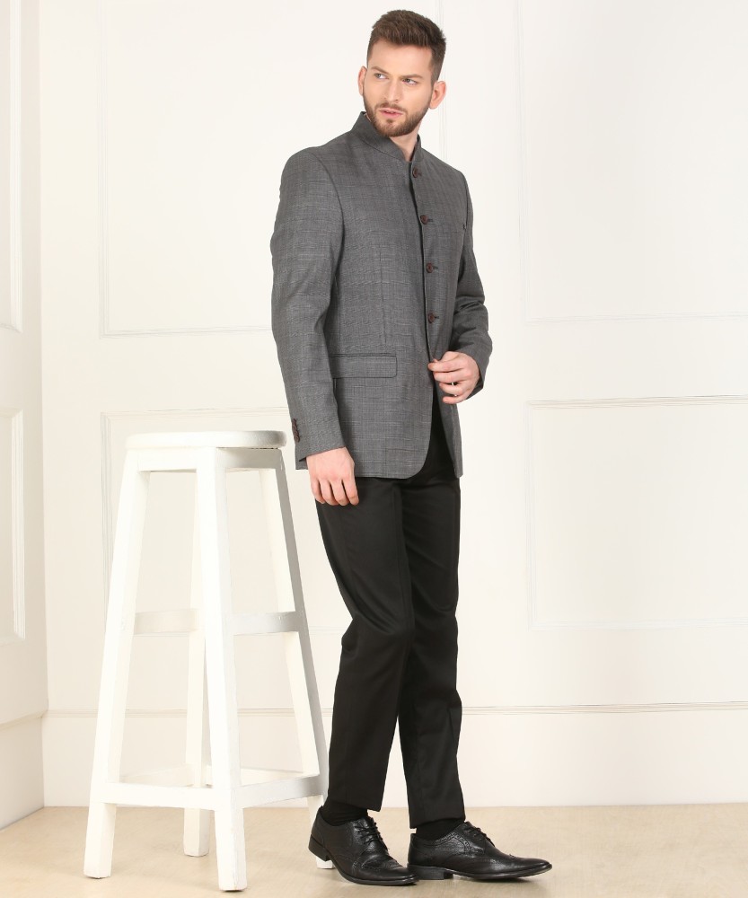 Raymond Self Design Bandhgala Formal Men Blazer