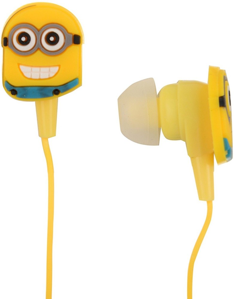 EWELL Yellow Minion Style Cartoon Earphones with Extra Earbuds