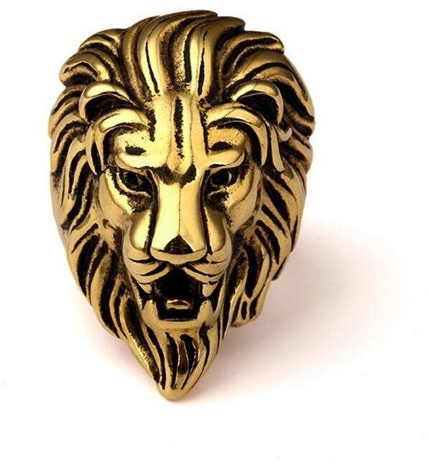 Shopping Dust Lion Ring Best Quality Gold Red Eye Lion Ring for boy and girl stylish ring Metal Alloy Gold Plated Ring