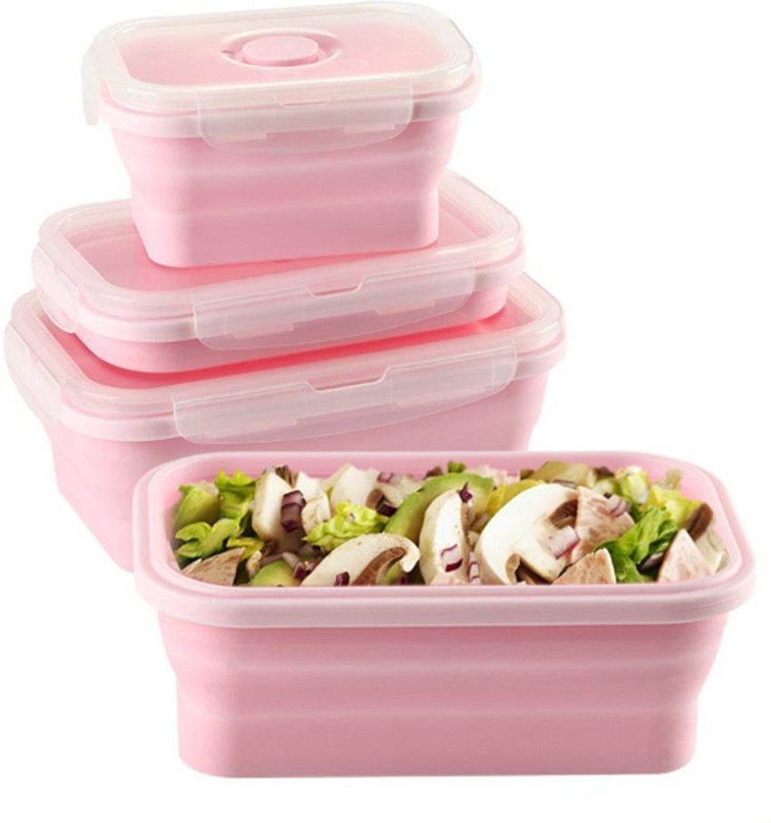 Silicone Lunch Box, Portable 500/800/1200mL Silicone Food