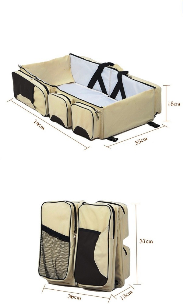 3 In1 Travel Mummy Baby Bag Portable Bed Diaper Bag Changing Station Infant  Crib