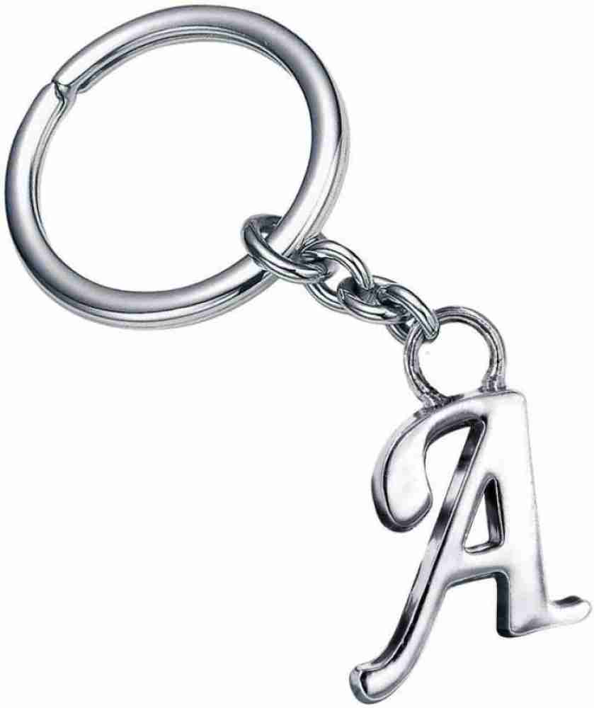 MISMIL Alphabet Letter A Metal Keychain Keyring Silver a Key Chain ...