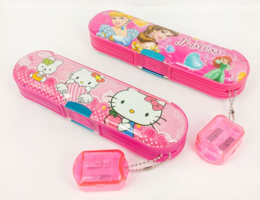 Hello Kitty 2-Sides Multi Pencil Case Compass Pencil Sharpener In One Pink  Inspired by You.