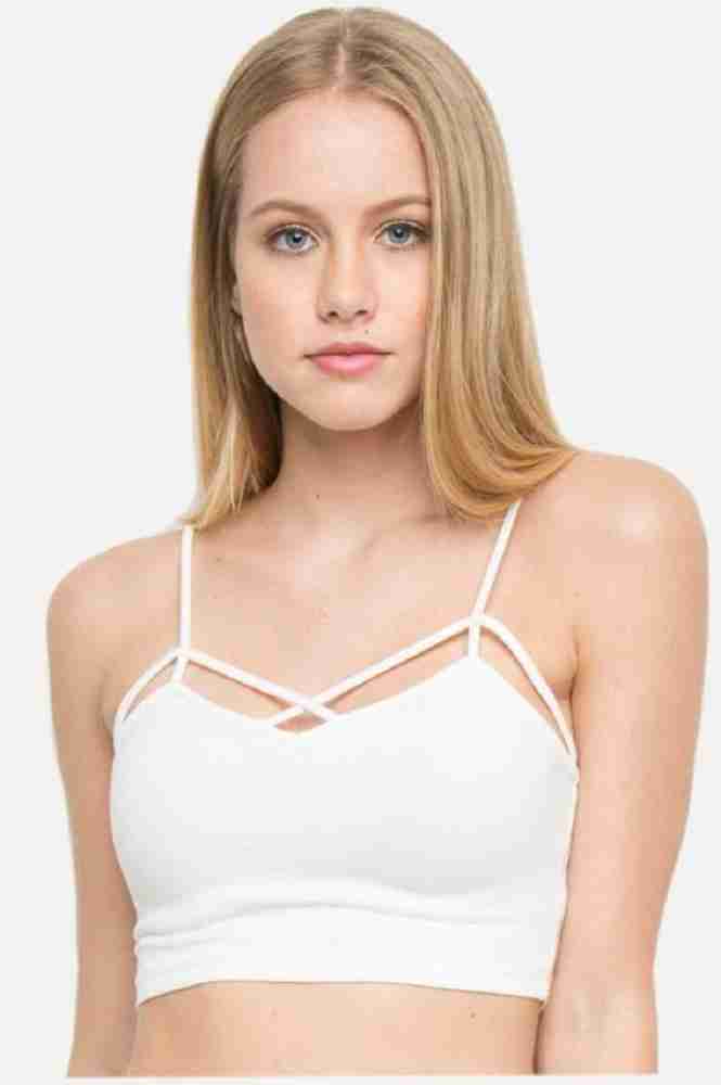 Buy Womens Criss-Cross Front Bralette Strappy Bra - Caged Cami Top