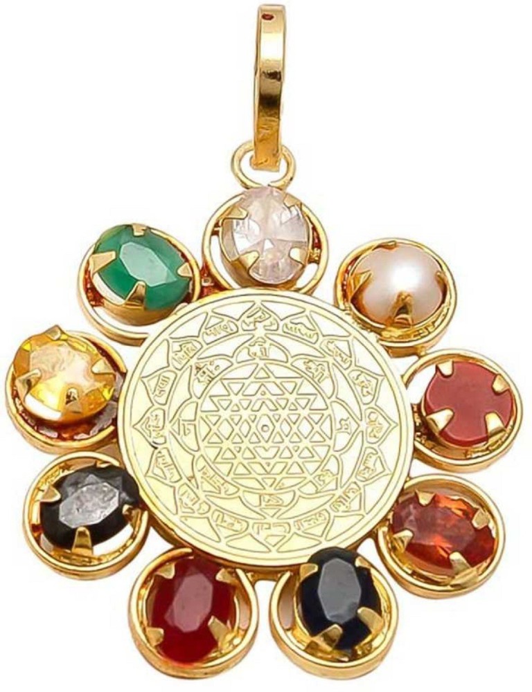 14 kt Gold Sri Yantra Pendant Mounted with Diamond- The Sattva Collection