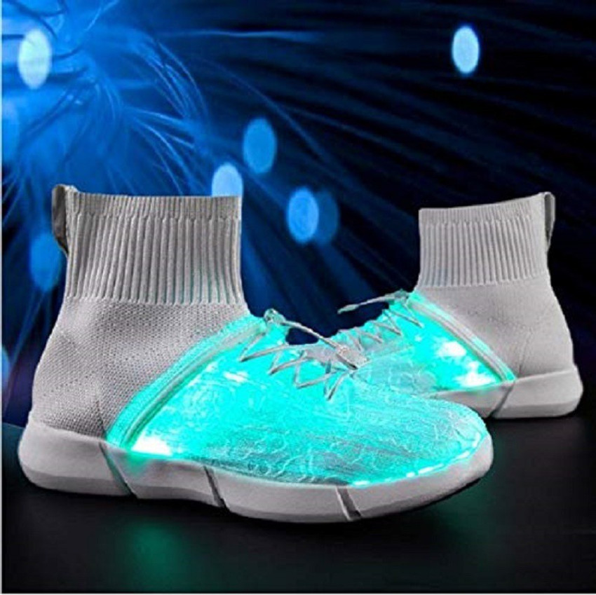 Air Sports Men Women Fiber Optic LED Light up Shoes USB Charging