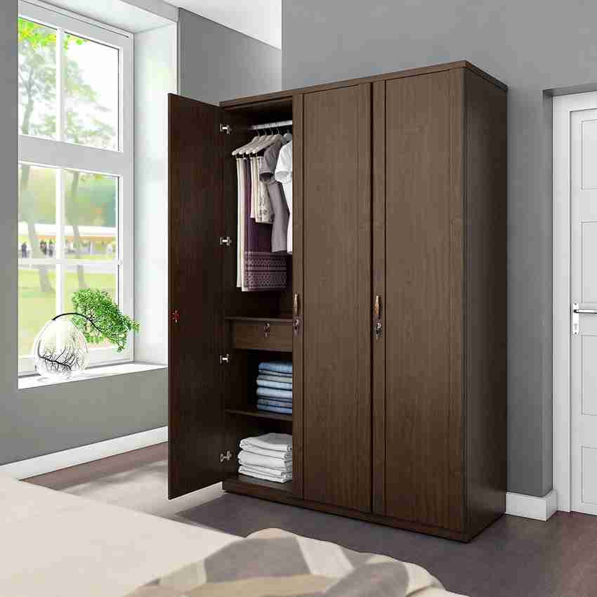 SPACEWOOD Engineered Wood 3 Door Wardrobe Price in India
