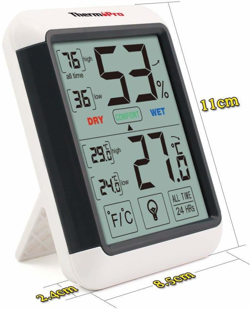 ThermoPro TP55 Digital Hygrometer Indoor Thermometer Humidity Gauge With  Jumbo Touchscreen & Backlight Temp monitor