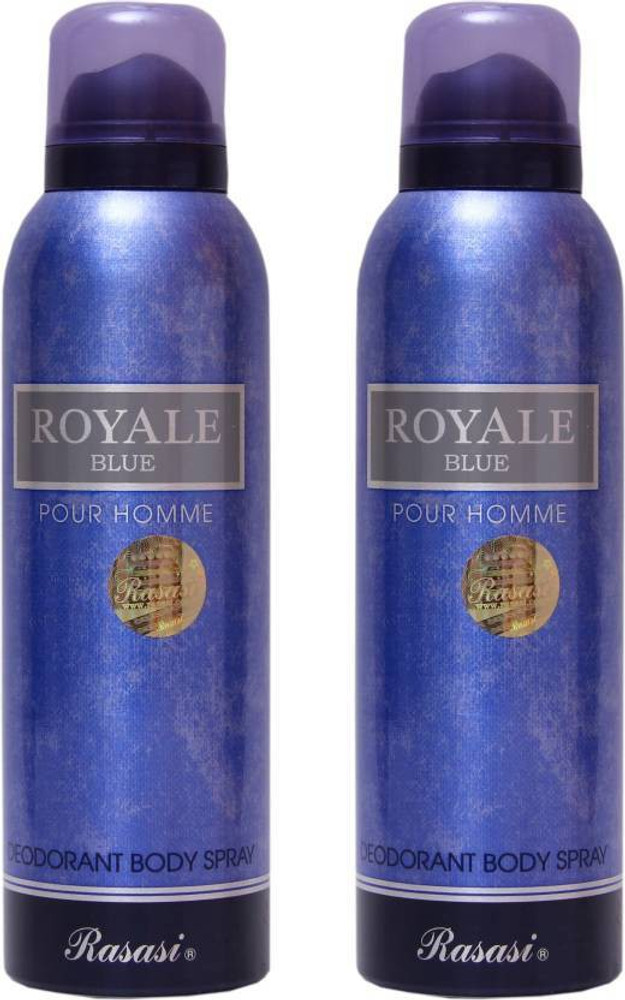 RASASI ROYALE BLUE POUR HOMME DEODORANT SPRAY 400 ML PACK OF 2 Deodorant Spray For Men